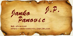 Janko Panović vizit kartica